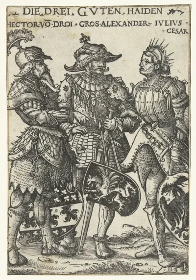 Hector van Troje, Alexander de Grote en Julius Caesar als drie helden uit de Oudheid