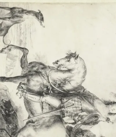 Heer te paard op valkenjacht