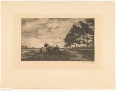 Heidelandschap met paardenspan