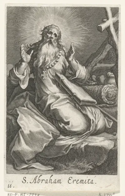 Heilige Abraham van Edessa als kluizenaar