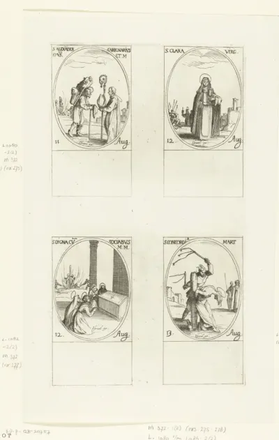 Heilige Alexander Carbonarius, Heilige Clara van Assisi, Heilige Digna en gezellen, Heilige Concordia (11-13 augustus)