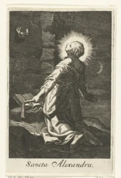 Heilige Alexandra als kluizenares