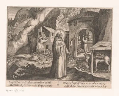 Heilige Alpherius als kluizenaar