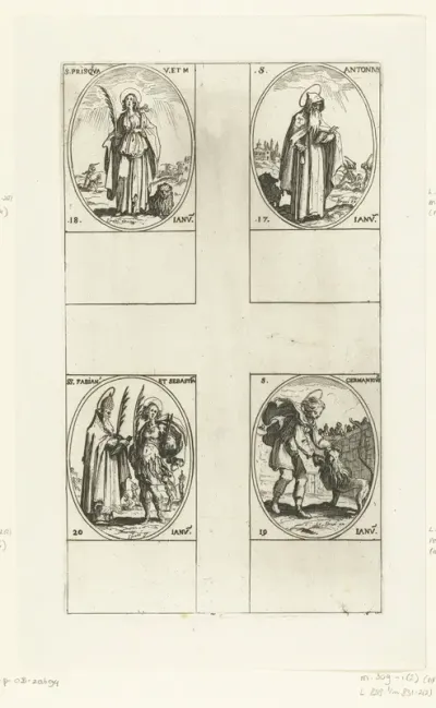Heilige Antonius Abt, Heilige Prisca van Rome, Heilige Germanicus, Heilige Fabianus en Heilige Sebastiaan (17-20 januari)