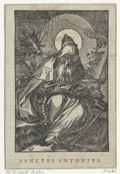 Heilige Antonius de Grote van Egypte als kluizenaar