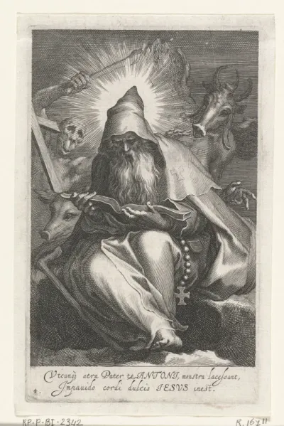 Heilige Antonius de Grote van Egypte als kluizenaar