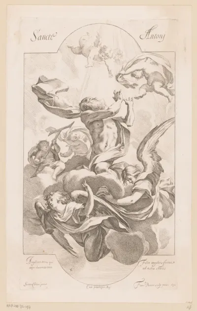 Heilige Antonius ten hemel gedragen