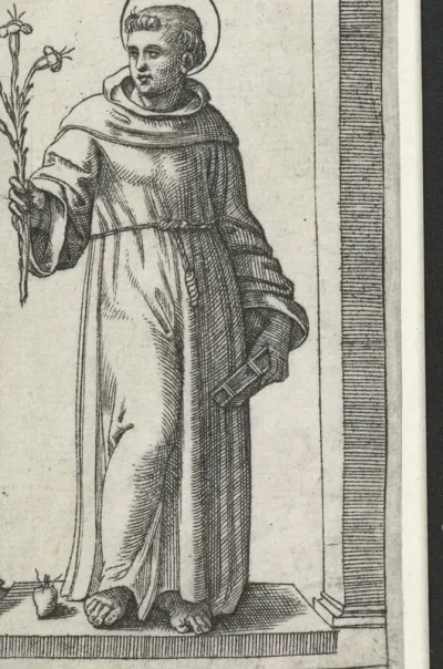 Heilige Antonius van Padua met lelie en hart