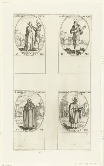 Heilige Apollonia, Heilige Willem van Aquitanië, Heilige Scholastica, Heilige Saturninus (9-11 februari)
