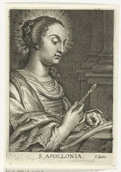 Heilige Apollonia met uitgetrokken tanden