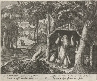 Heilige Arnoldus van Metz als kluizenaar