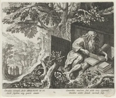 Heilige Arsenius de Grote als kluizenaar