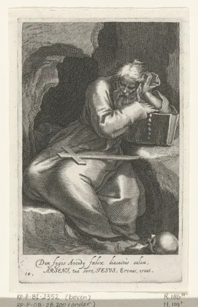 Heilige Arsenius de Grote als kluizenaar