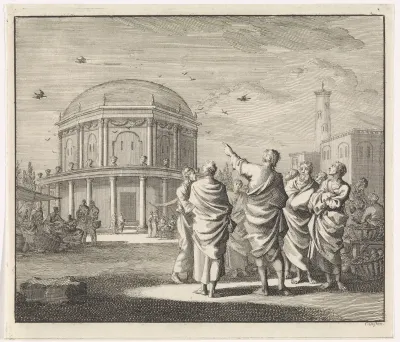 Heilige Athanasius voorspelt de toekomst met behulp van kraaien