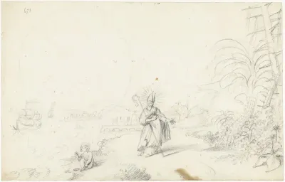 Heilige Augustinus en het kind aan zee