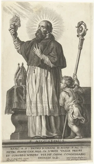 Heilige Augustinus met brandend hart