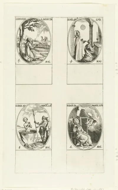 Heilige Augustinus van Hippo, Heilige Hilarius van Arles, Heilige Johannes de Evangelist, Heilige Johannes Damascenus (5-6 mei)