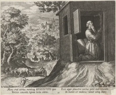 Heilige Auxentius als kluizenaar