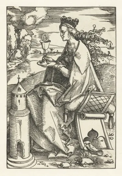 Heilige Barbara met miskelk en toren