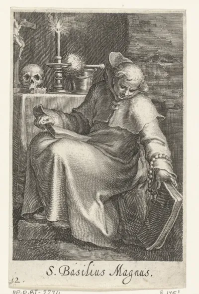 Heilige Basilius de Grote als kluizenaar
