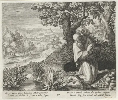 Heilige Bavo van Gent als kluizenaar