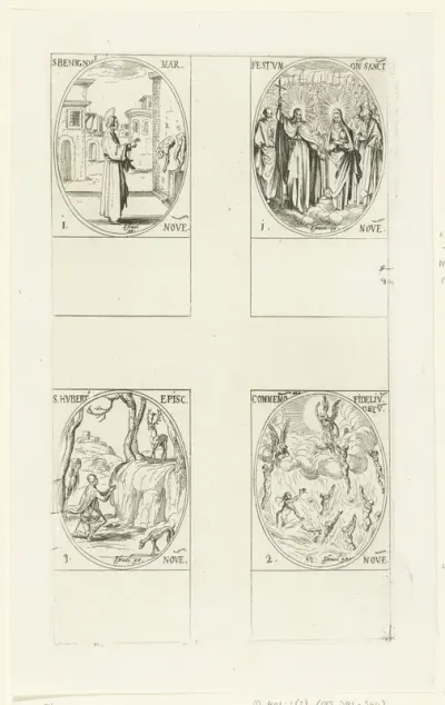 Heilige Benignus van Dijon, Christus met Maria en vele heiligen (Allerheiligen), Engelen trekken zielen de hemel in (Allerzielen), Heilige Hubertus van Luik (1-3 november)