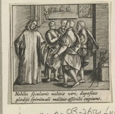 Heilige Bernardus van Clairvaux sticht een kerkelijke ridderorde