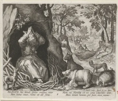 Heilige Blasius van Sebaste als kluizenaar