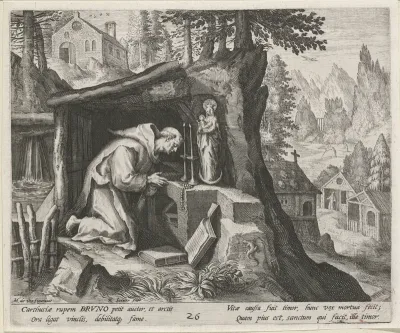 Heilige Bruno de Kartuizer als kluizenaar