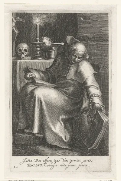Heilige Bruno de Kartuizer als kluizenaar