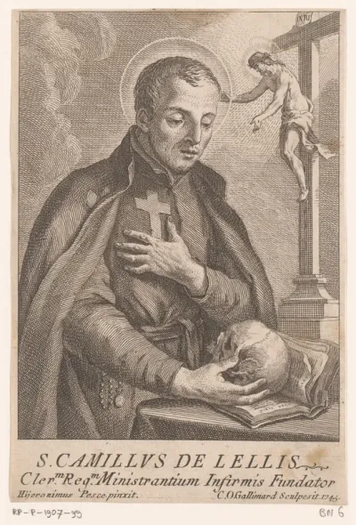 Heilige Camillus de Lellis in gebed