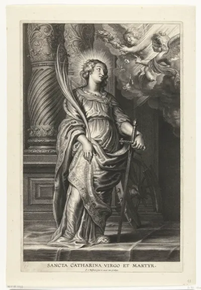 Heilige Catharina van Alexandrië als martelares met gebroken wiel