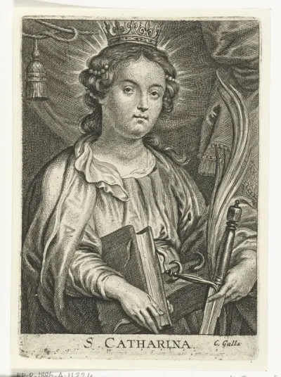 Heilige Catharina van Alexandrië met wiel en zwaard