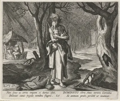 Heilige Dominicus Loricatus als kluizenaar