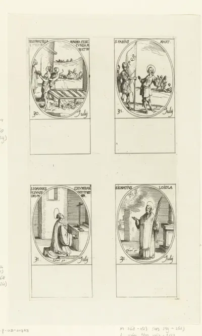 Heilige Donatilla, Heilige Maxima en Heilige Secunda van Tébourda, Heilige Fabius, Zalige Johannes Colombini, Heilige Ignatius van Loyola (30-31 juli)