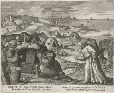 Heilige Dorotheus als kluizenaar