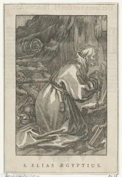 Heilige Elias van Caesarea als kluizenaar