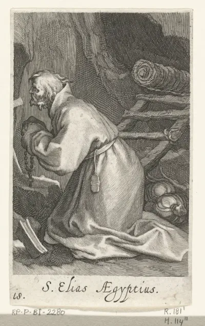 Heilige Elias van Caesarea als kluizenaar