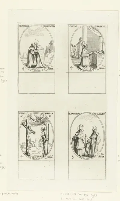 Heilige Emeric van Hongarije, Heilige Carolus Borromaeus, Heilige Vitalis en Heilige Agricola van Bologna, Heilige Zacharias en Heilige Elizabeth met de Heilige Johannes de Doper (4-5 november)