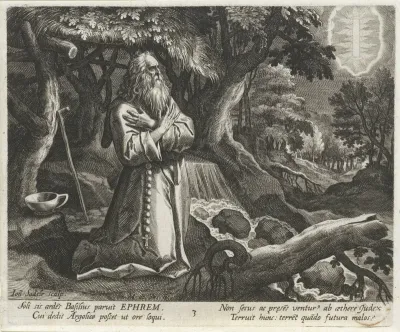Heilige Ephraim als kluizenaar