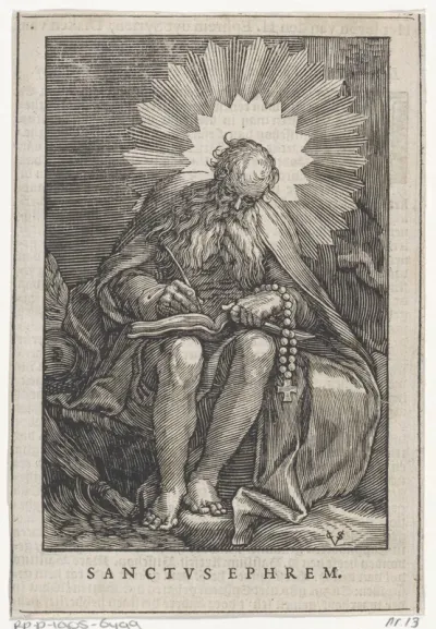 Heilige Ephraim de Syriër als kluizenaar