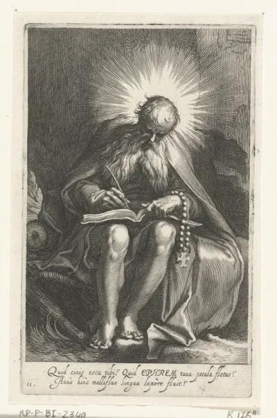Heilige Ephraim de Syriër als kluizenaar