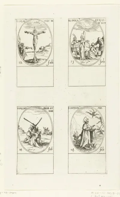 Heilige Eulalia, Heilige Fusca en Heilige Maura, Heilige Valentinus, Heilige Antoninus Abt (12-14 februari)