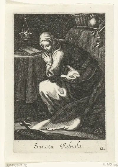 Heilige Fabiola van Rome als kluizenares