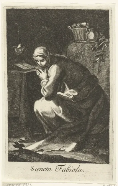 Heilige Fabiola van Rome als kluizenares