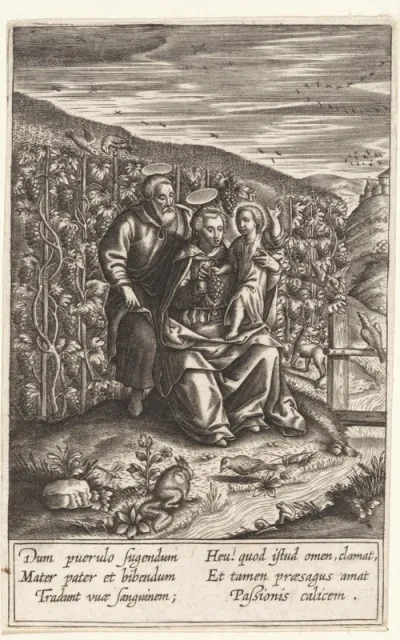 Heilige Familie in een wijngaard