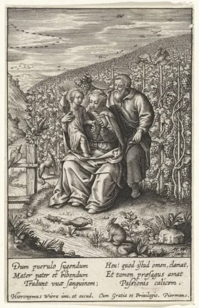 Heilige Familie in een wijngaard