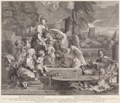 Heilige Familie in landschap