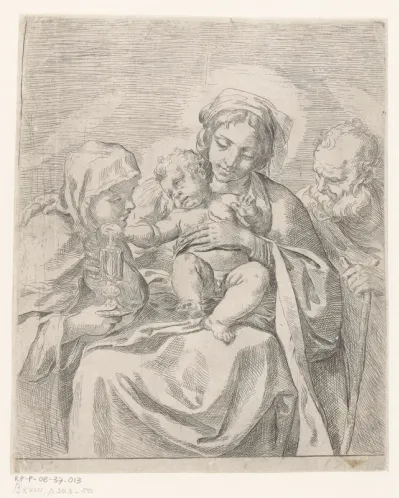 Heilige Familie met de heilige Clara