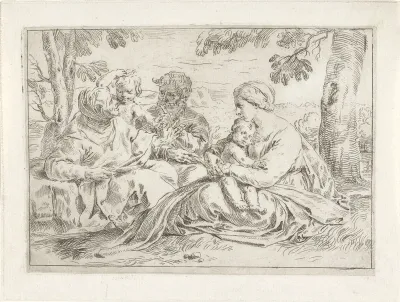 Heilige Familie met Elisabet en de jonge Johannes de Doper